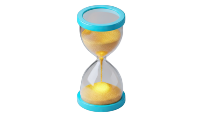 Hourglass with Sand Flowing: Time Concept