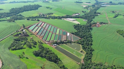 aerial view of a farm