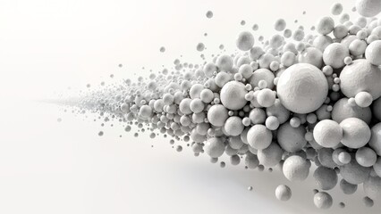 Abstract Art Installation of White Ball Flying Shot