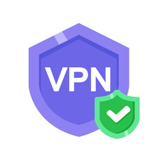 Virtual private network vpn security shield icon, ideal for apps, websites, presentations, and technology articles related to cybersecurity and digital freedom