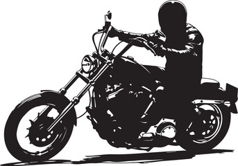 Fototapeta premium Silhouette of a person riding a motorcycle Keywords: motorcycle, rider, biker, silhouette