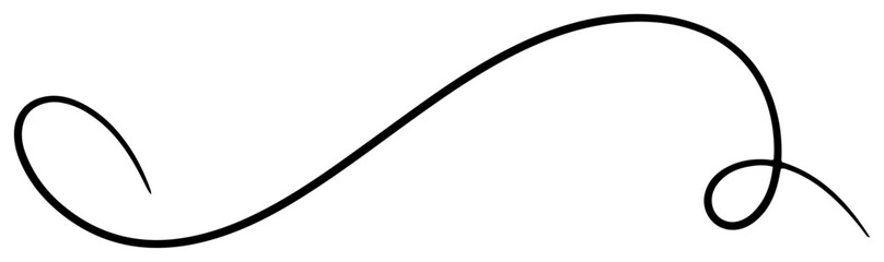 Decorative Calligraphic Flourish Line Vintage Ink Divider Vector Illustration