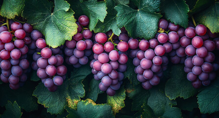Ripe Grapes Illuminated by Warm Evening Light