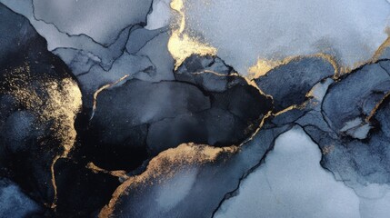 Bold black watercolor base with soft metallic gold accents flowing across the surface, rich premium aesthetic