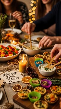 Sustainable New Year party with zero waste table
