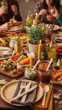 Sustainable New Year party with zero waste table