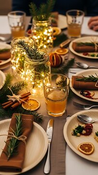 Sustainable New Year party with zero waste table