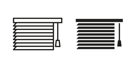 Blinds icons, Line vector. solid symbol set