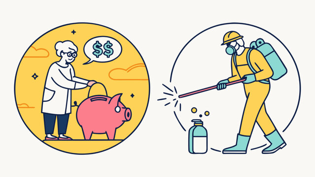 Piggy Bank Savings and Pest Control Spray