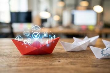 Wooden  letters alphabet, business, concept, toy for AI