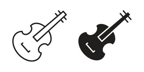 Cello icons, Line vector. solid symbol set © Warpiya