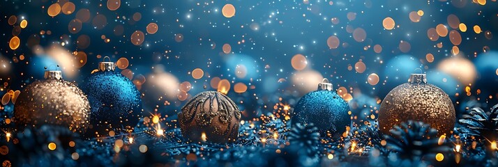 Panoramic Christmas Ornaments And Festive Lights Decoration Display