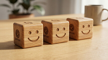 Wooden  letters alphabet, business, concept, toy for AI