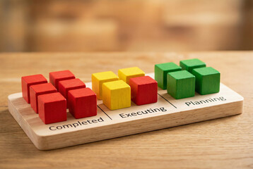 Wooden  letters alphabet, business, concept, toy for AI