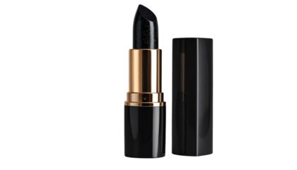 Black Shimmering lipstick shown on a transparent background