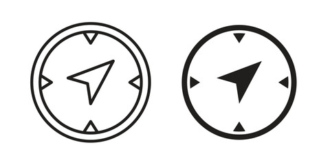 Compass icons, Line vector. solid symbol set