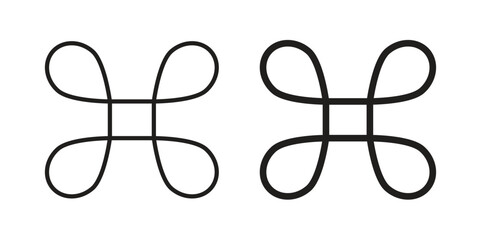 Command icons, Line vector. solid symbol set