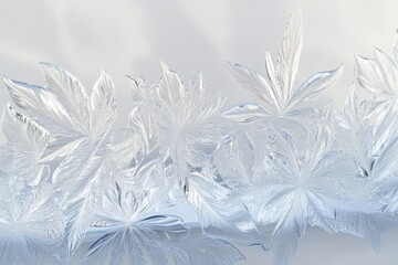 Intricate Icicles Forming Beautiful Patterns on Frosty Winter Surfaces with Shimmering Ice Crystals