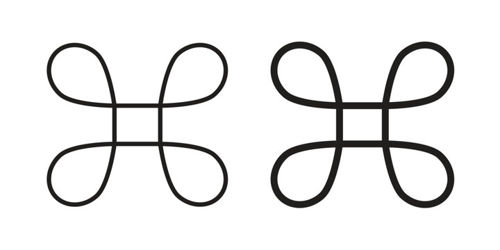 Command icons, Line vector. solid symbol set