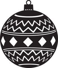 Black silhouette of santa claus waving hand with christmas tree and stars isolated on white background