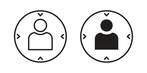 Customer centricity icons, Line vector. solid symbol set
