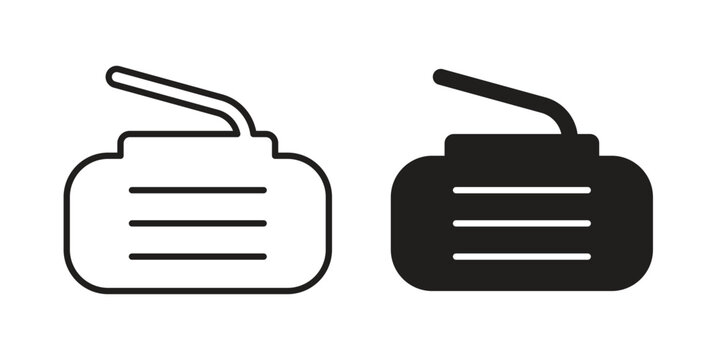 Curling stone icons, Line vector. solid symbol set