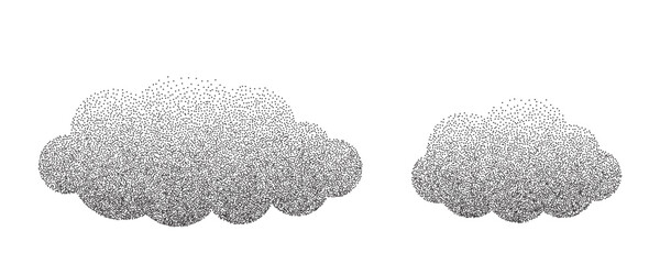 Fototapeta premium Dot halftone clouds pattern, gradient smoke