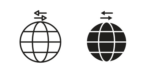 External world icons, Line vector. solid symbol set