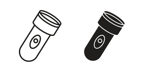 Flashlight icons, Line vector. solid symbol set