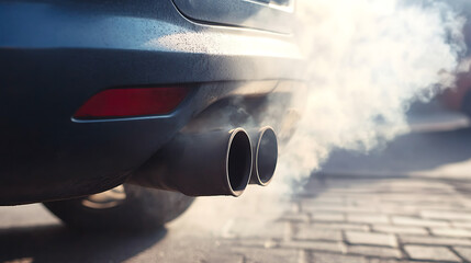 Car exhaust fumes pollute the air, impacting environmental health. Tailpipe emissions, a concern for urban air quality, highlight the need for sustainable transportation solutions.