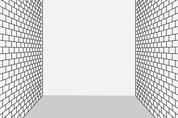 Abstract brick wall with a perspective and copy space