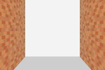Abstract brick wall with a perspective and copy space