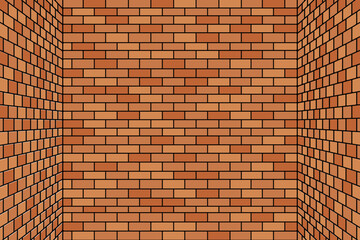 Abstract brick wall with a perspective and copy space