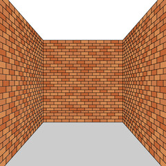 Abstract brick wall with a perspective and copy space