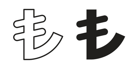 Lira sign icons, Line vector. solid symbol set