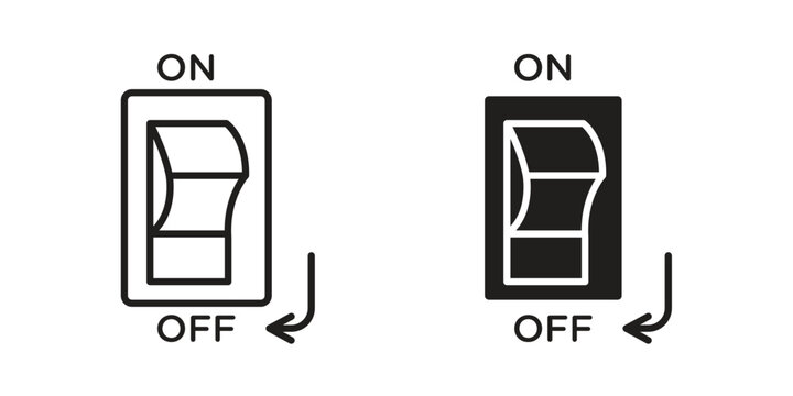 Light switch off icons, Line vector. solid symbol set