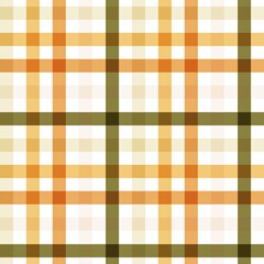 Seamless orange and brown autumn plaid pattern, ideal for textiles, backgrounds, tablecloths, or seasonal designs