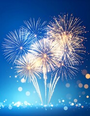 Vibrant Fireworks Display Illuminating the Night Sky with a Burst of Colors and Light.