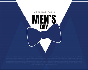 International Men's Day greeting card. A classic tie with a white and blue background