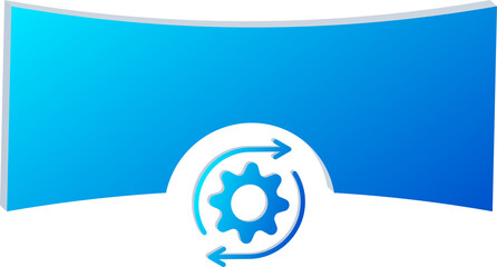 3D Auto Scaling Icon with Screen Curve and Gear Isolated on Transparent Background
