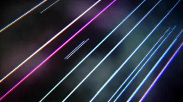bright neon lines crossing dark backgrounds with energetic motion blur effect