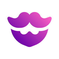 beard glyph gradient icon