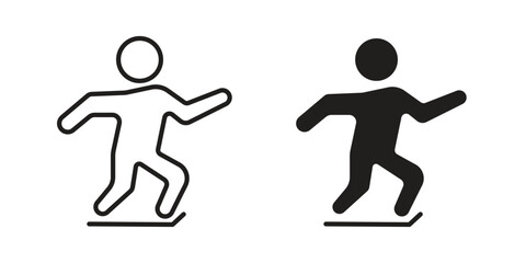 Skating icons, Line vector. solid symbol set