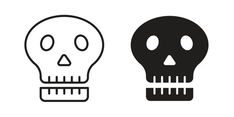Skeleton icons, Line vector. solid symbol set