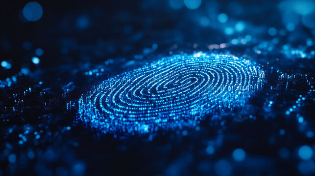 Modern digital fingerprint technology illustration showcasing biometric identification process - Powered by Adobe
