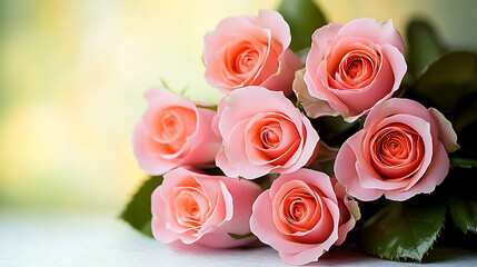 Pink Rose Bouquet Romantic Floral Decoration for Wedding Celebration, Holiday Card, Valentine&rsquo;s Day, Home Decor Design