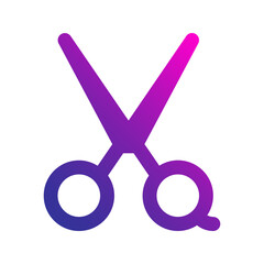 scissor line gradient icon