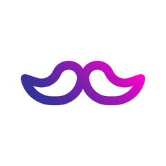 mustache line gradient icon