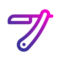 straight razor line gradient icon
