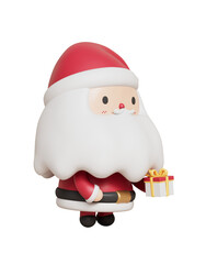 크리스마스 선물을 든 귀여운 산타클로스 캐릭터 Cute Santa Claus Character with a Christmas Gift